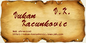 Vukan Kačunković vizit kartica